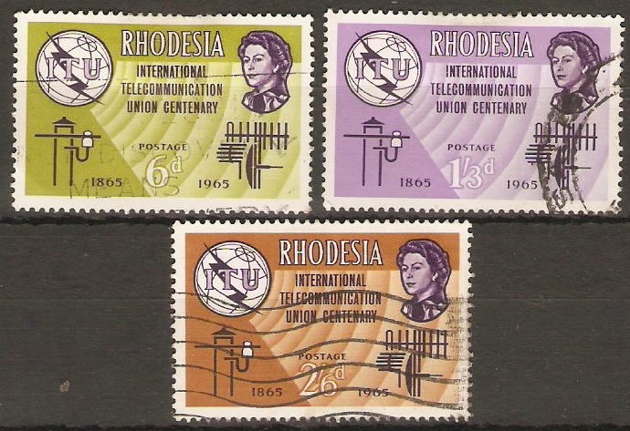 Rhodesia 1965 ITU Centenary Set. SG351-SG353.